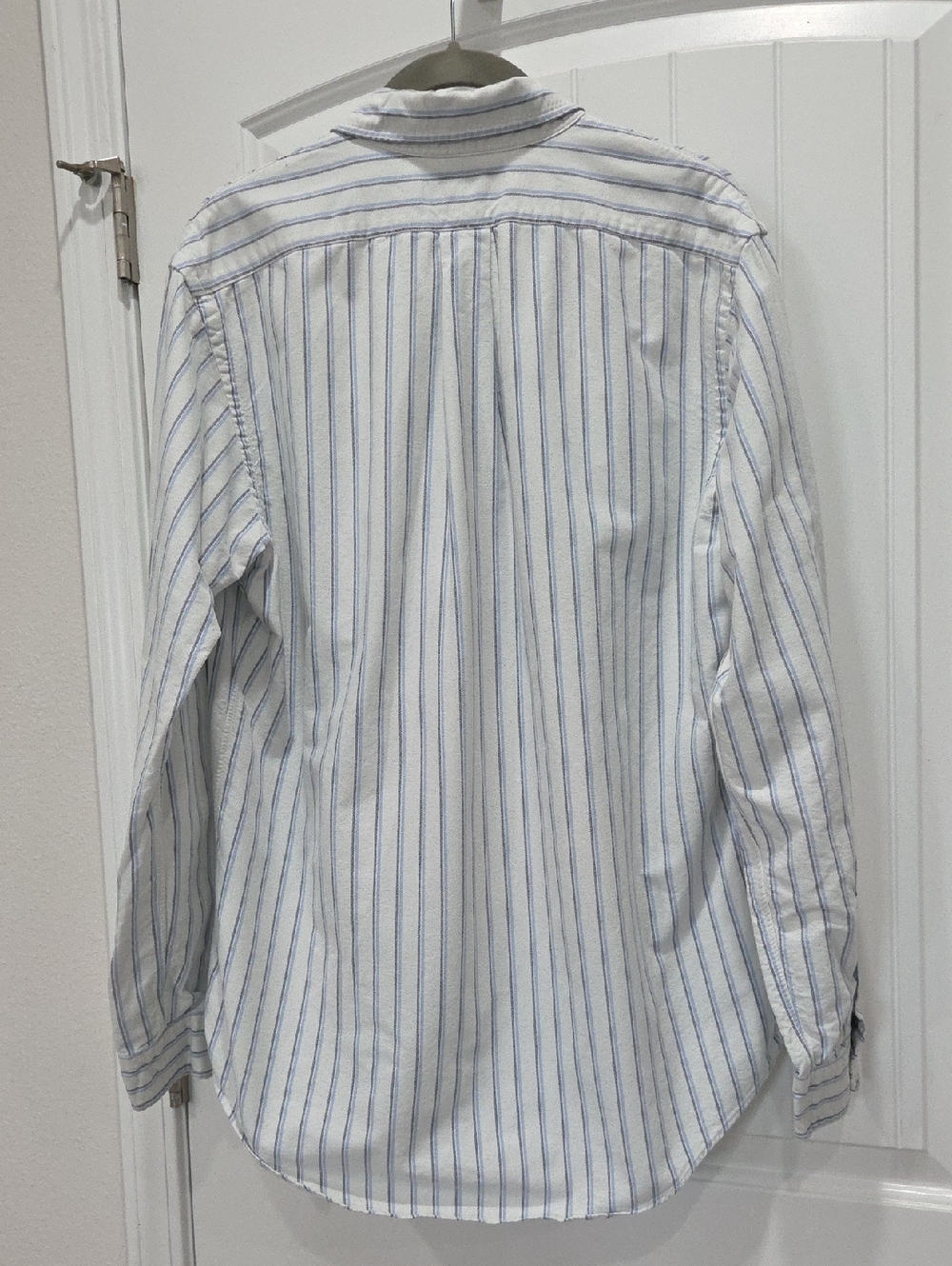 Ralph Lauren Custom Fit Striped Oxford Shirt In Blue/White, Medium - Picture 7 of 8